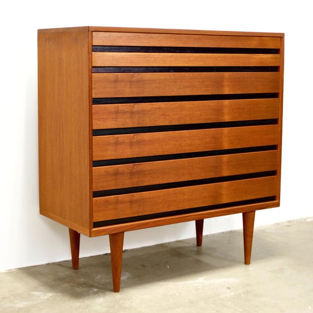 Dimensions: 39 3/16" L x 18 1/8" D x 41 3/4" H Origin: Denmark Designer: Kai Kristiansen, Attributed Manufacturer: Schou...