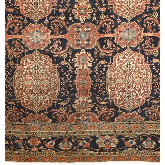 Persian Antique Persian Mohtasham Kashan Rug 7’3" X 9’11" For Sale - Image 3 of 6