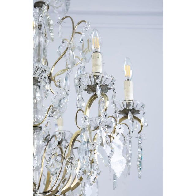 19th Century French Cut Crystal 16 Light Chandelier, 1890s For Sale - Image 10 of 12