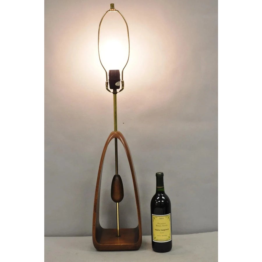 Vintage Modeline Mid Century Modern Sculpted Walnut Pull Chain