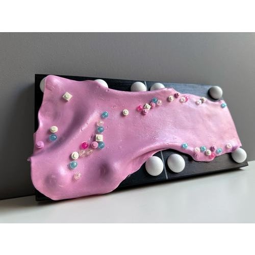 Early 21st Century Vera Vizzi, Modular Domino Wall Sculpture in Pink, 2026, Foam Clay with Embedded Game Pieces For Sale - Image 5 of 9