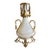 Antique French White Opaline Vase With Bronze Tassel Mounts, Baccarat Label For Sale