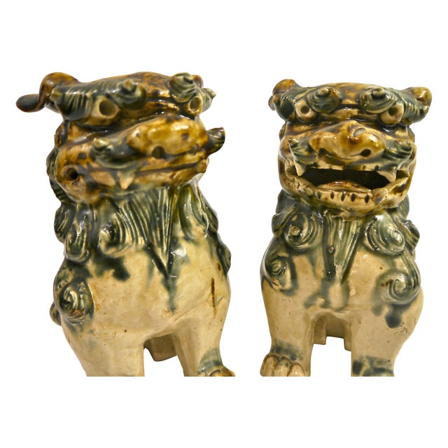 Hand Sculpted Drip Glaze Foo Dogs A Pair Chairish