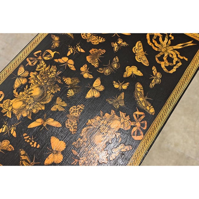 Early 20th Century English Painted Vintage Table with Découpage For Sale - Image 9 of 13