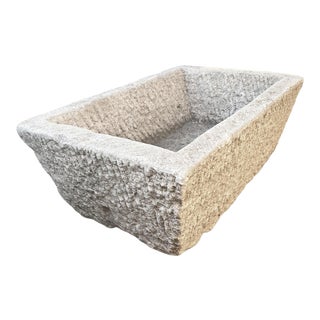 Old Chiseled Stone Trough Sink For Sale