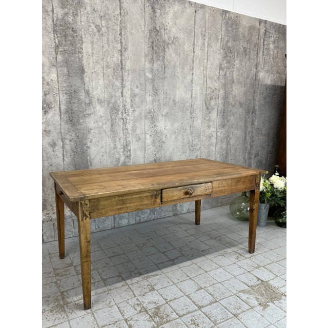 Kitchen Dining Table or Desk with 3 Drawers and Tapered Legs, 1890s, in Good conditions. Designed before 1890