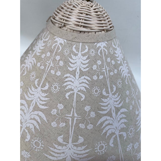 Fringed Hanging Wicker Pendant Light Shade For Sale - Image 9 of 9