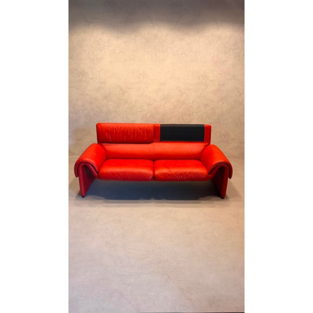Red Leather DS-2011 Sofa from de Sede, 1980s For Sale - Image 14 of 16