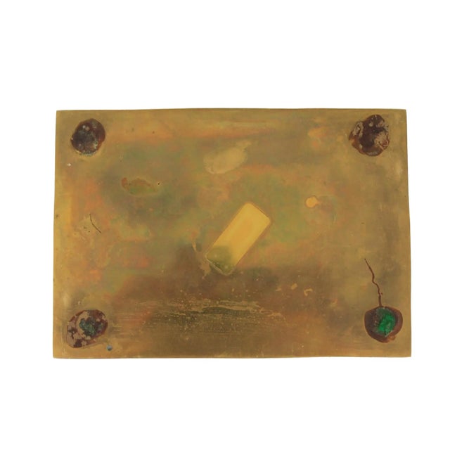 Metal Vintage Brass Trinket Box W/ African Gazelle Figure For Sale - Image 7 of 8