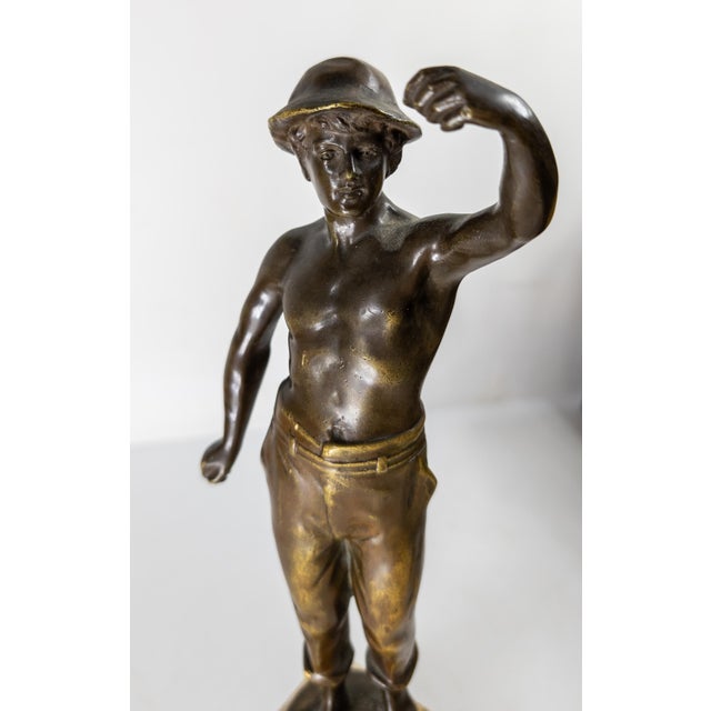 19th Century French Bronze of a Miner by Raphael Hubert For Sale In New York - Image 6 of 12