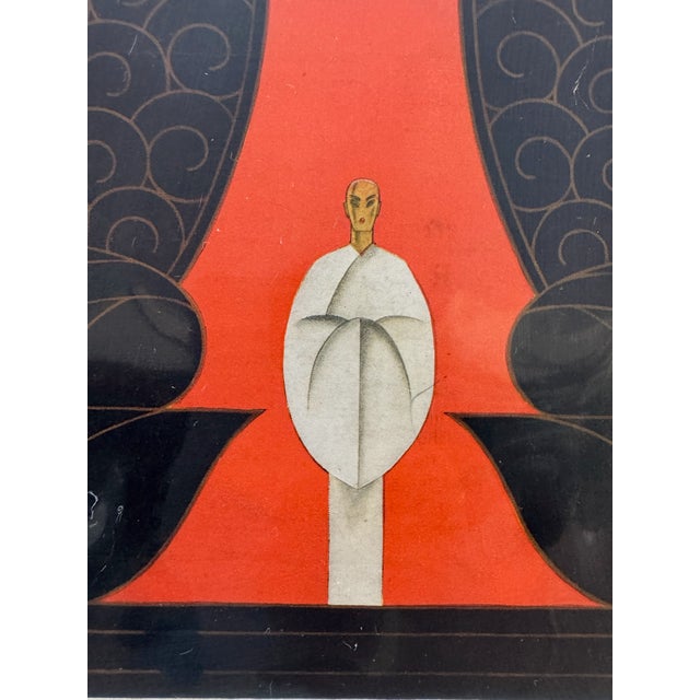Original period front cover from the April 1929 issue of ASIA magazine, featuring a solitary robed figure standing between...