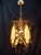 Vintage Brass Chandelier Pendant Light French Style Floral Glass Ceiling Fixture For Sale - Image 12 of 12