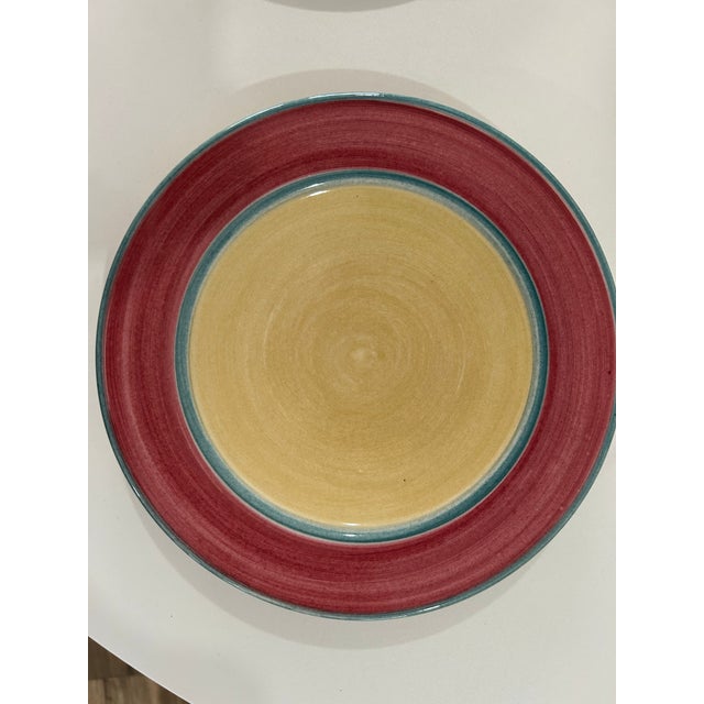 1980s 1980s Post Modern "Mallorca" Jade Raspberry Plates by Ann Mallory- Set of 10 For Sale - Image 5 of 7
