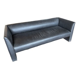 Gary Lee for Niedermeier Black Leather Architectural Sofa, Mid-1990s For Sale