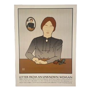 David Lance Goines, Rare Early "Letters From an Unknown Woman" Vintage Poster For Sale