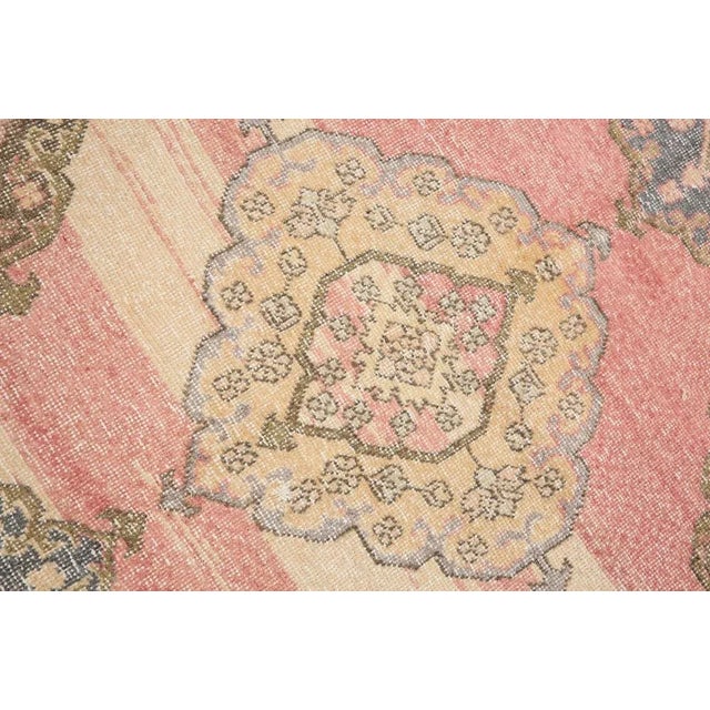 Textile Vintage Soft Pink Runner Rug For Sale - Image 7 of 16