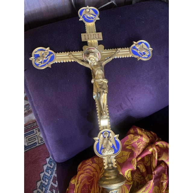 Neo Gothic Altar Crucifix For Sale - Image 3 of 18