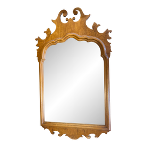 Early 20th Century Chippendale Style Tiger Eye Maple Mirror