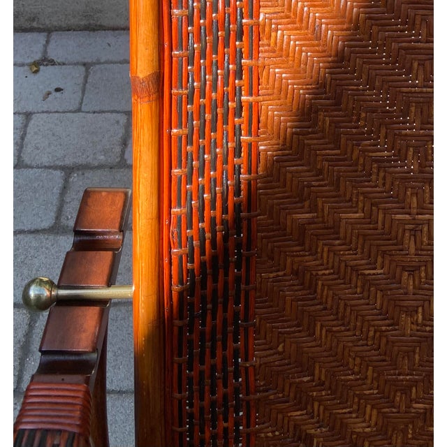 Adjustable Rattan Chaise Longue with Ottoman, 1920s For Sale - Image 6 of 13