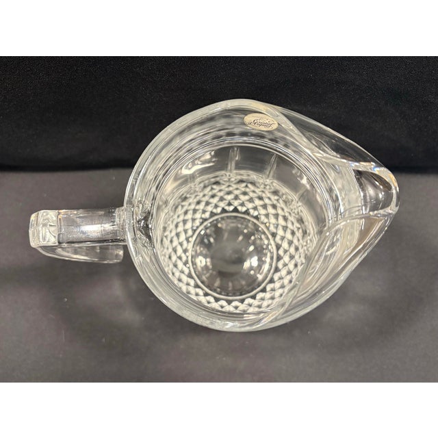 Late Twentieth Century Cristal D’Arques Lead Crystal Pitcher and Four Wine Glasses in the Longchamp Pattern For Sale In Atlanta - Image 6 of 10