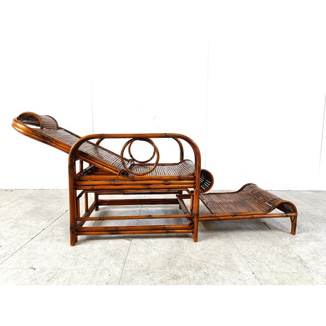 1950s Mid-Century Modern Garden Chair in Rattan and Bamboo, 1950s For Sale - Image 5 of 18