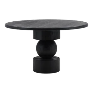 Modern Black Stack Pedestal Dining Table