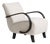 20th Century Czech Republic Warm Ivory Boucle Bentwood-Arm Lounge Chair For Sale