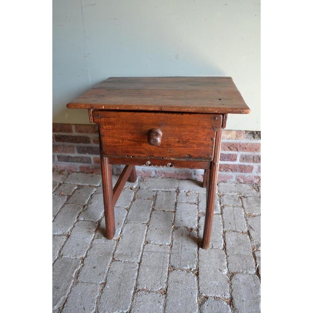 Wood Antique Spanish Fruit Tree Wood Payment Table For Sale - Image 7 of 10