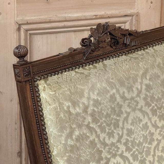 Burnt Umber Pair of 19th Century French Louis XVI Walnut Armchairs ~ Fauteuils For Sale - Image 8 of 17