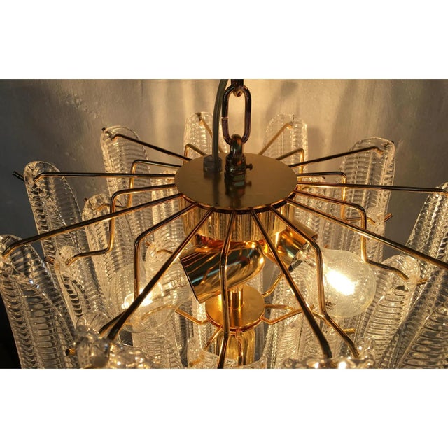 Metal Sculptural Pair of Mazzega Style Murano Glass Selle Chandeliers Lot of 2 For Sale - Image 7 of 10