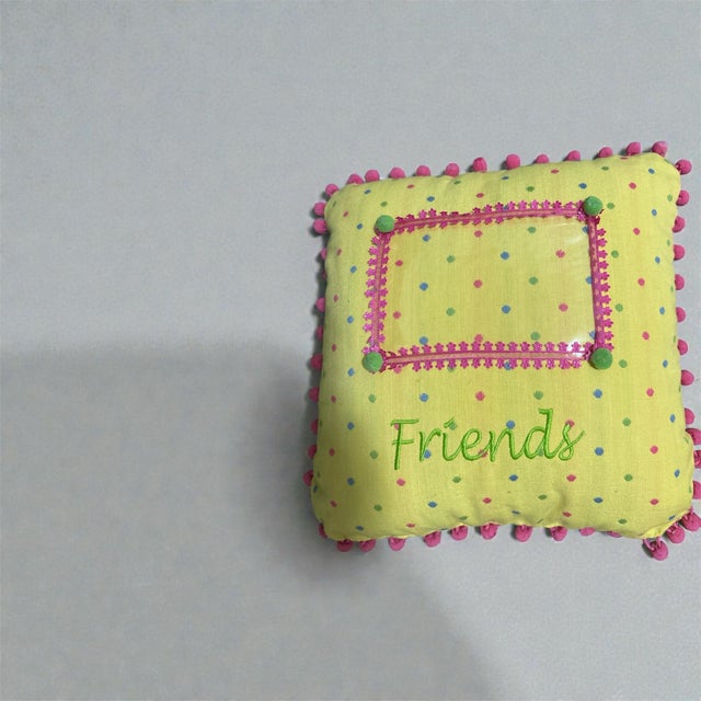 handmade vintage pillows polka dot yellow with photo inserts pack of 2 14x14 each