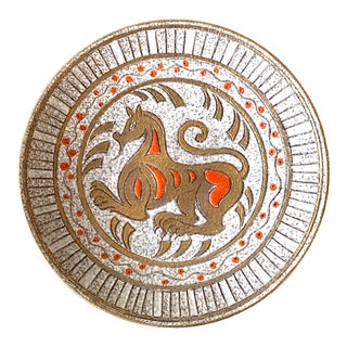 MCM Elbee Signed Italian Sgraffito Horse Pottery For Sale