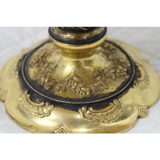 Gilded Brass Compote W/ Repousse Made by Martin Hall & Company For Sale In San Francisco - Image 6 of 8