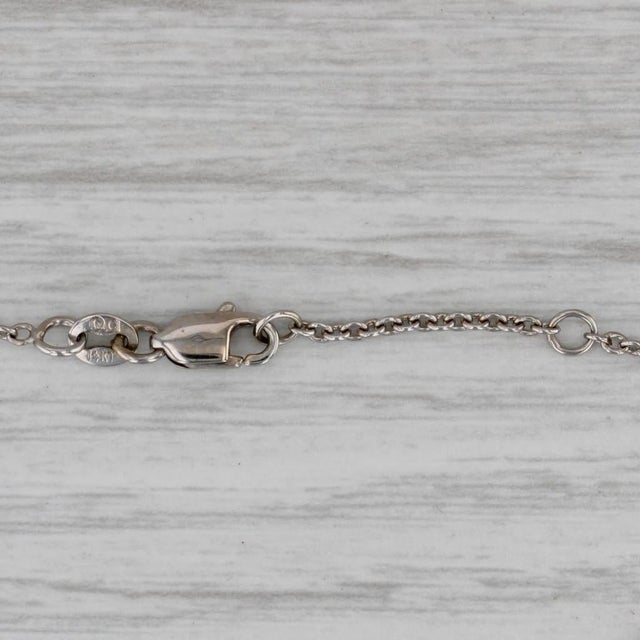 Modern 0.25ct Diamond Solitaire Bracelet 14k Gold Platinum Charm 7.5" Cable Chain For Sale - Image 3 of 5