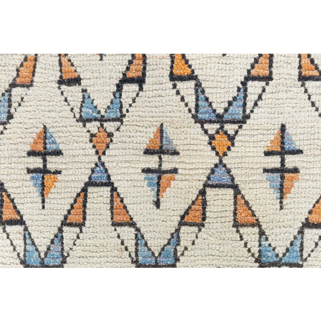 Mid-Century Modern Doris Leslie Blau Midcentury Moroccan Geometric Handmade Wool Rug For Sale - Image 3 of 9