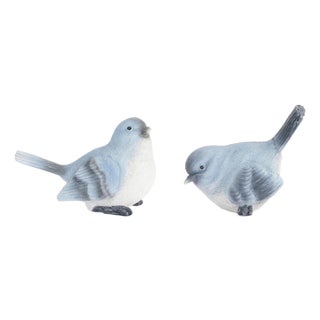 Blue Songbird Resin Figurine (Set of 6) For Sale