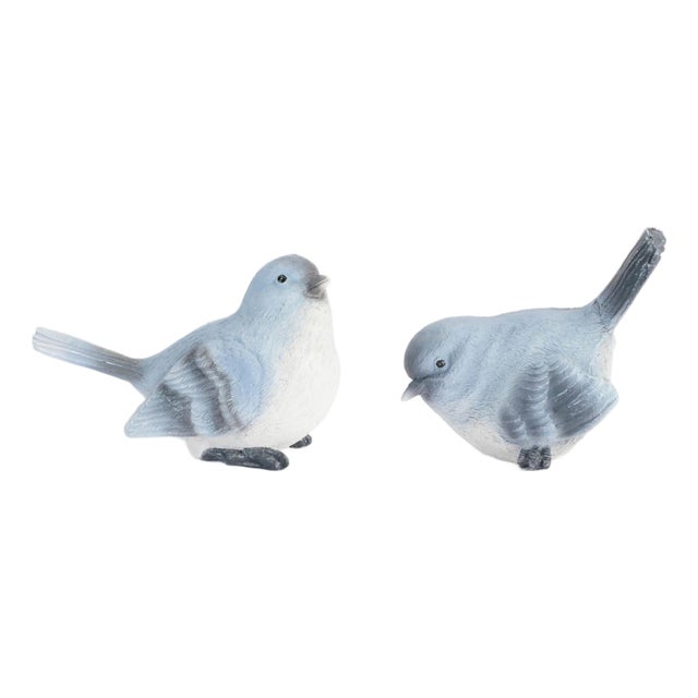 Blue Songbird Resin Figurine (Set of 6) For Sale