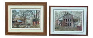 Thelma Winter Matted & Framed Farmhouse Prints - a Pair