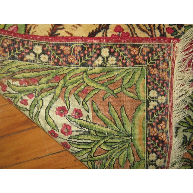 Textile Early 20th Century Zabihi Collection Pictorial Lavar Kerman Rug Mat - 2' x 2'8" For Sale - Image 7 of 7