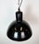 Black Industrial Black Enamel Factory Pendant Lamp, 1950s For Sale - Image 8 of 18