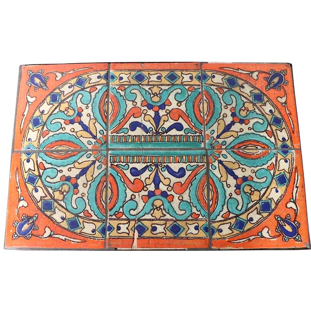 Vintage Tile Top Wrought Iron Table For Sale - Image 10 of 11