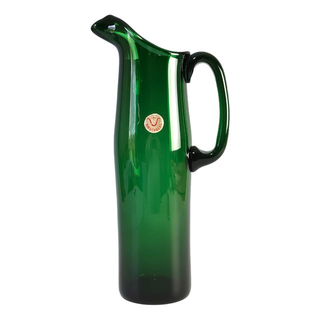 Glass Carafe Jug by Wilhelm Braun Feldweg for Kristallwerk Hirschberg, 1950s For Sale