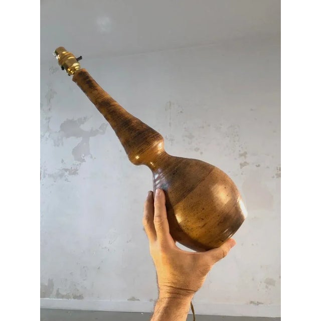 Brutalist French Orange Ceramic Table Lamp, 1970s For Sale - Image 12 of 13