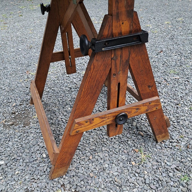 Wood Antique Keuffel & Esser Popular Drawing Table For Sale - Image 7 of 13