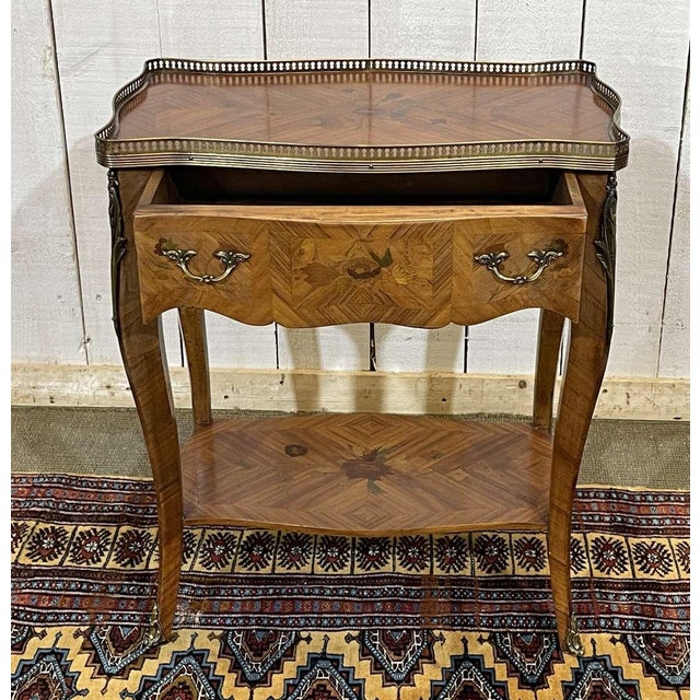 Louis XV Style Side Table in Rosewood and Beech, 1970s For Sale - Image 6 of 14