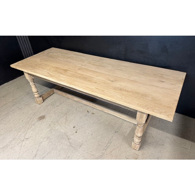 Large Vintage Farmhouse Dining Table in Oak, 1925 For Sale - Image 3 of 14