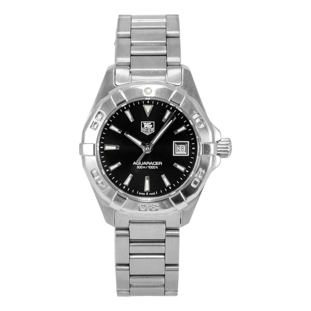 Ladies Tag Heuer Aquaracer 27mm way1410.ba0920 Black Dial Steel Quartz Watch For Sale