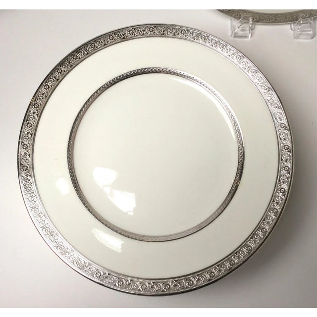 Cauldon Sterling Overlay Service Dinner Plates by Cauldon - Set of 12 For Sale - Image 4 of 10