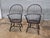 Richard Dimes Company Late 20th Century Pair of d.r. Dimes Sack Back Windsor Arm Chairs Bench Made Black Crackle Finish For Sale - Image 4 of 9