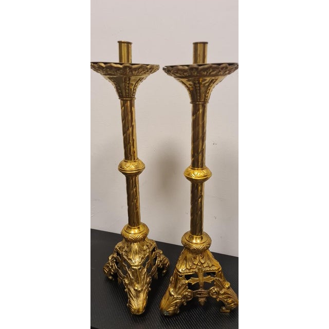 Brass Candlesticks, Set of 2 For Sale - Image 6 of 16